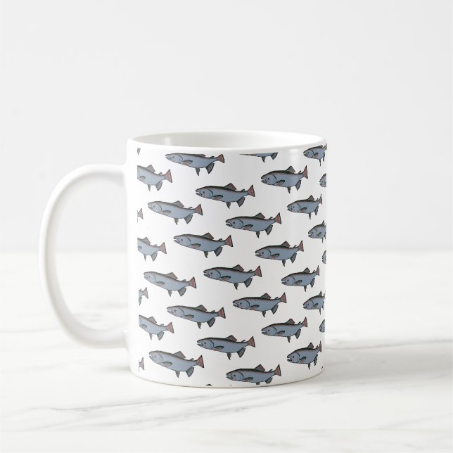 Mug Saumon Motif PNW Pêche Fish River (Gauche)