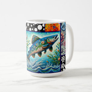 Mug Saumon Patchwork Floral Fou Coloré
