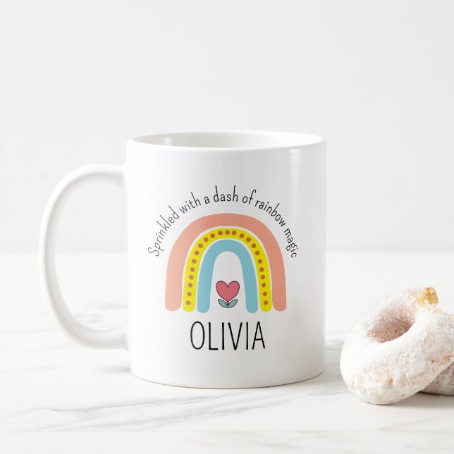 Mug Saupoudré D'Une Pointe De Magie Arc En Ciel (Avec donut)