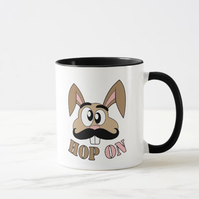 Mug Sauter sur le lapin de moustache (Droite)
