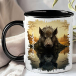 Mug Sauvage de Boar dans le lac d'automne Réflexion<br><div class="desc">Plongez-vous dans la beauté sauvage du Sanglier dans Autumn Lake Reflection Mug. Cette tasse captivante présente une image détaillée d'un sanglier se trouvant dans un lac tranquille, avec le feuillage d'automne vibrant et la forêt sereine magnifiquement réfléchie dans l'eau. Customisé de votre nom, il ajoute une touche personnelle et unique....</div>