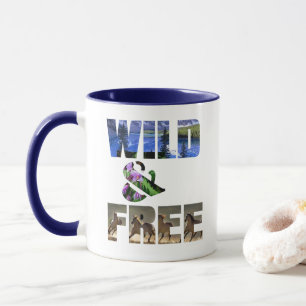 Mug Sauvage et libre   Wild + Gratuit   guillemets lib