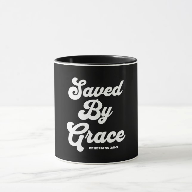 Mug Sauvé Par Les Éphésiens De Grâce 2:8-9 (Centre)
