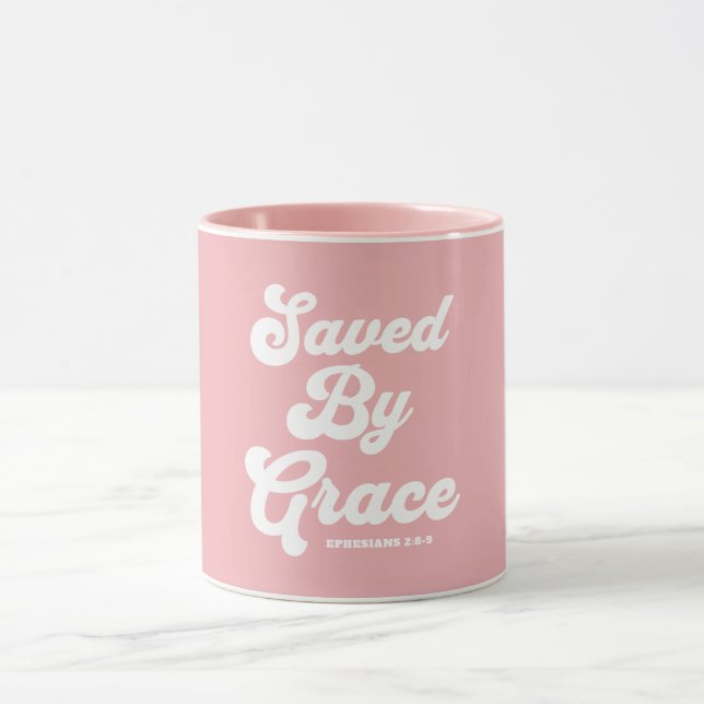 Mug Sauvé Par Les Éphésiens De Grâce 2:8-9 (Centre)