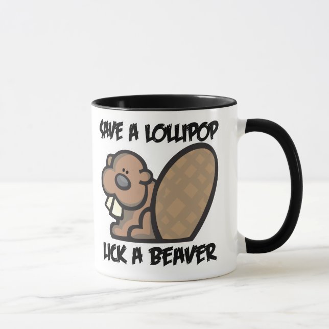 Mug Sauve une sucette Lèche un castor (Droite)