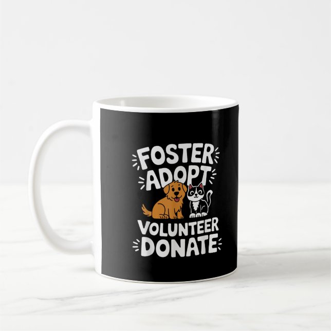 Mug Sauver Adopter Parrainer Donner Bénévole Chien et  (Gauche)