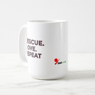 Mug Sauver. Aimer. Répéter. Design minimaliste pour