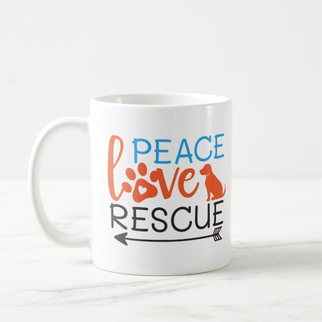 Mug Sauver des Chiens Amour Paix (Gauche)
