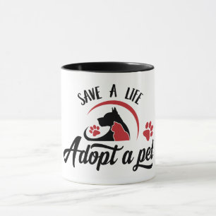 Mug Sauver une vie Adopter un animal