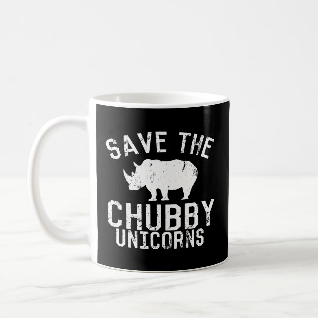 Mug Sauvez le rhinocéros gras Chubby Unicorns (Gauche)