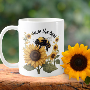 Mug Sauvez les abeilles Bumblebee & Tournesols