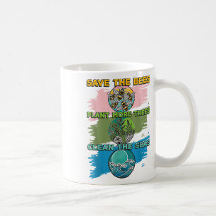 Mug Sauvez les abeilles Plantes Arbres Mer propres De 