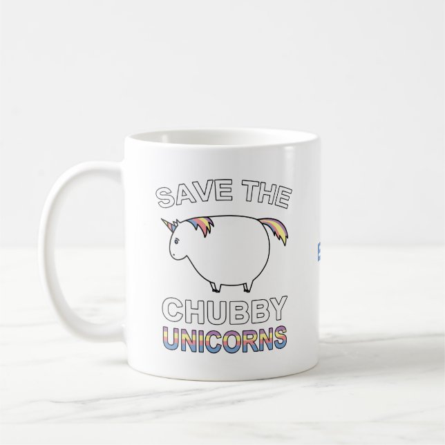 Mug Sauvez les licornes de Chubby (Gauche)