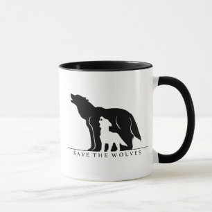 Mug Sauvez les loups (ver blanc).