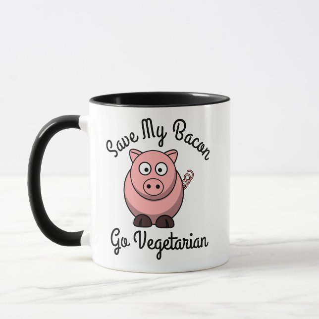 Mug Sauvez Mon Bacon Devenez Végétarien (Gauche)