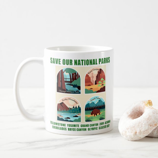 Mug Sauvez nos parcs nationaux (Avec donut)