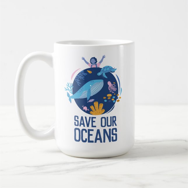 Mug Sauvez notre Jour des terres Océans  (Gauche)