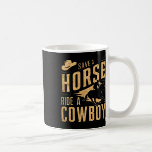 Mug Sauvez Une Balade À Cheval Un Cowboy Drôle Rodeo H