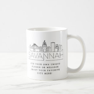 Mug Savannah Stylisé Skyline   Slogan personnalisé