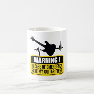 Mug Save My Guitar First - Funny Guitarist Cadeau