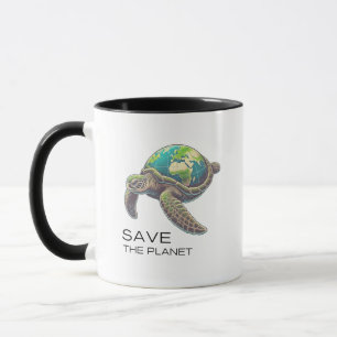 Mug Save the Planet - Sea Turtle Earth Edition