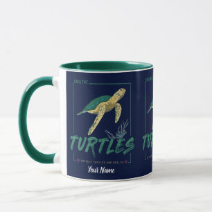 Mug Save the Turtles for girl who just loves tortoise