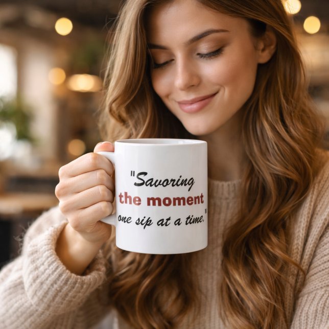 Mug Savourer le moment, une gorgée à la fois. (Créateur téléchargé)