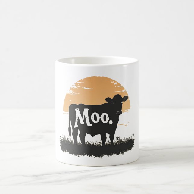 Mug Say Moo — Cute Cow Silhouette (Centre)