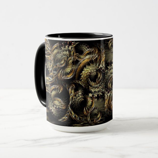 Mug Scaliata de l'art foncé fractal (Devant gauche)