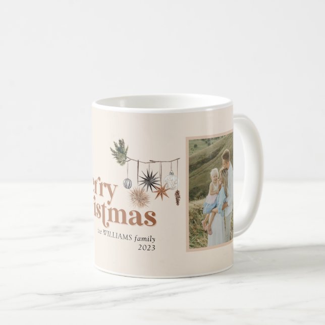 Mug Scandi Boho Neutral Joyeux Noël 2 Photo (Devant droit)