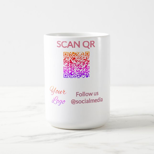 Mug Scanner pour afficher le menu restaurant hôtel QR  (Centre)