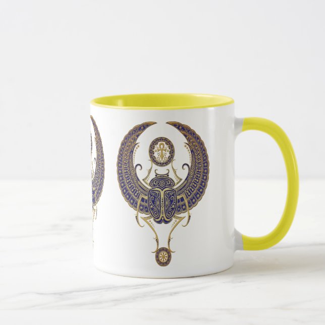 Mug Scarabée égyptien à ailes de scarabée avec Ankh - (Droite)