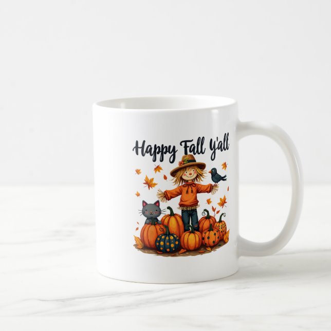 Mug Scarecrow Happy Fall Y'all Thanksgiving Halloween (Droite)