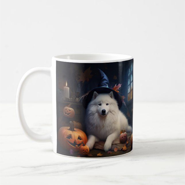 Mug Scary d'Halloween Citrouille Samoyé (Gauche)