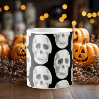 Scary Scull Black & White Pattern