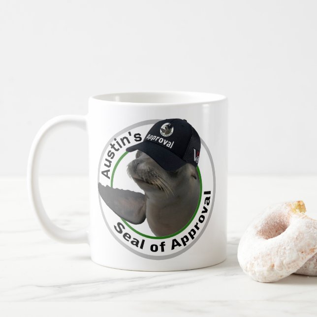 Mug Sceau de certification approuvé | Sceau personnali (Avec donut)