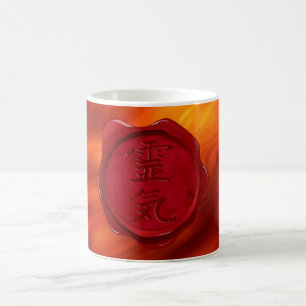 Mug sceau de cire - REIKI   vagues rouges du feu