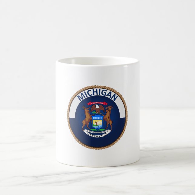 Mug Sceau de drapeau de l'État du Michigan (Centre)