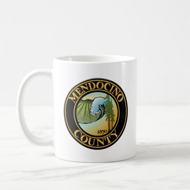 Mug Sceau du comté de Mendocino, Californie (Gauche)