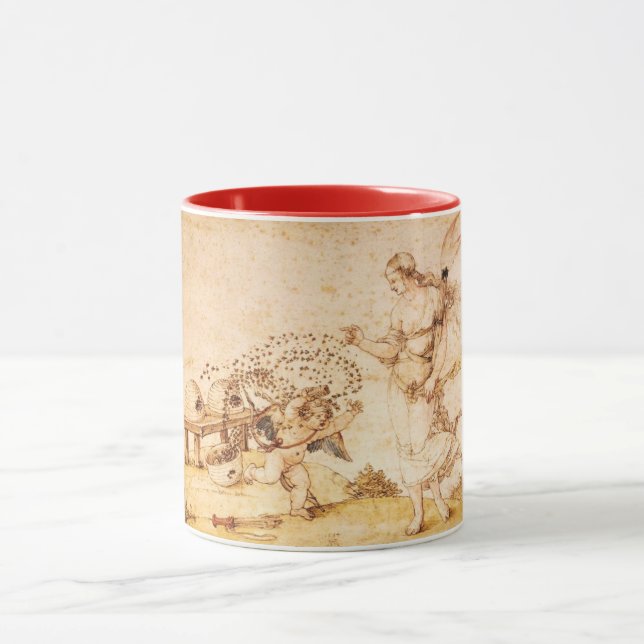 Mug SCELLÉ DE CIRE BRUNE DE L'ABEILLE À MIEL / Cupidon (Centre)