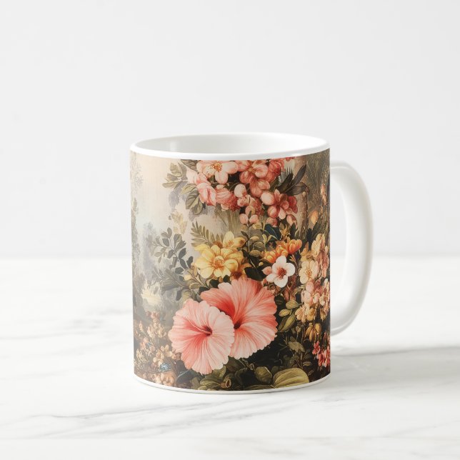 Mug Scène botanique vintage avec palmiers (Devant droit)