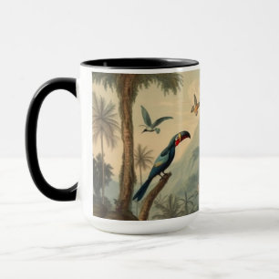 Mug Scène botanique vintage de toucans et fleurs
