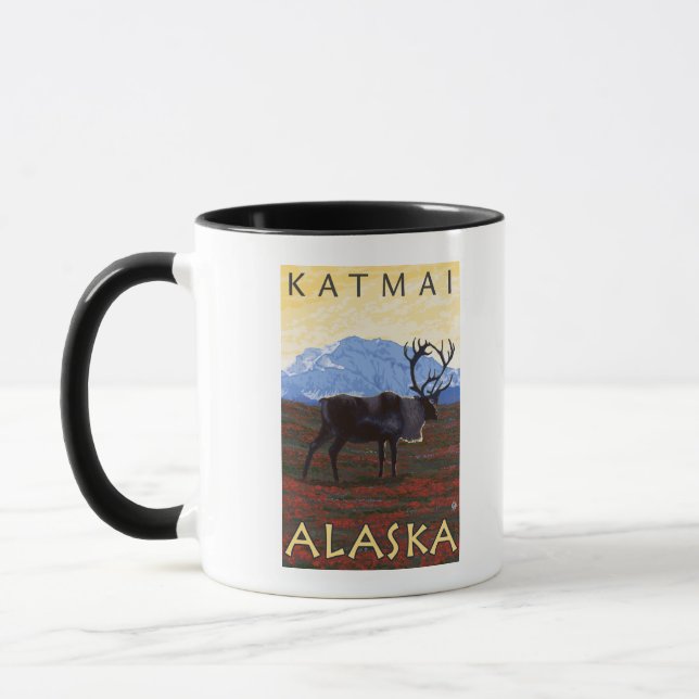 Mug Scène Caribou - Katmai, Alaska (Gauche)