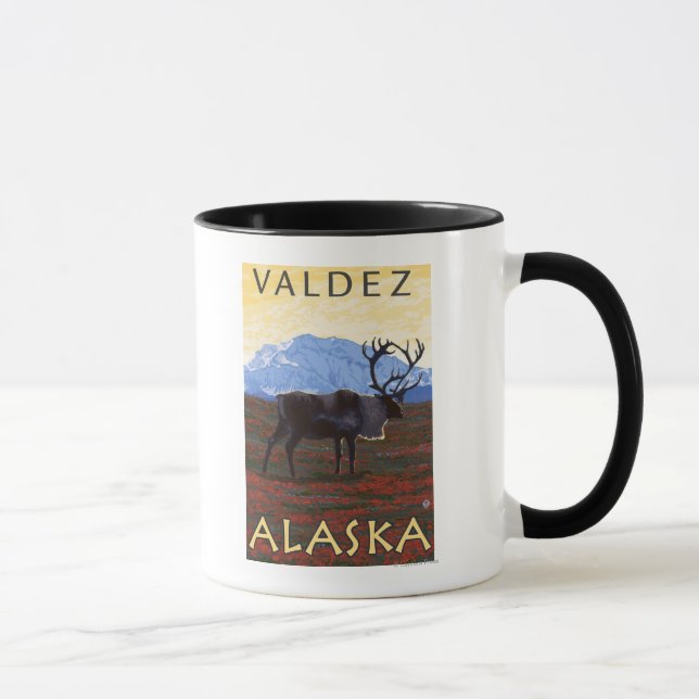 Mug Scène Caribou - Valdez, Alaska (Droite)