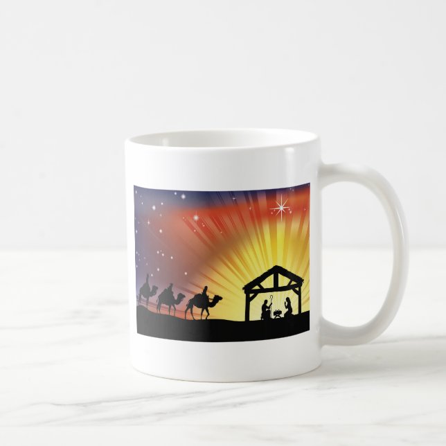 Mug Scène chrétienne de nativité de Noël (Droite)