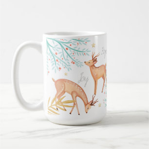 Mug Scène d'arbre de renne et de Noël de forêt de