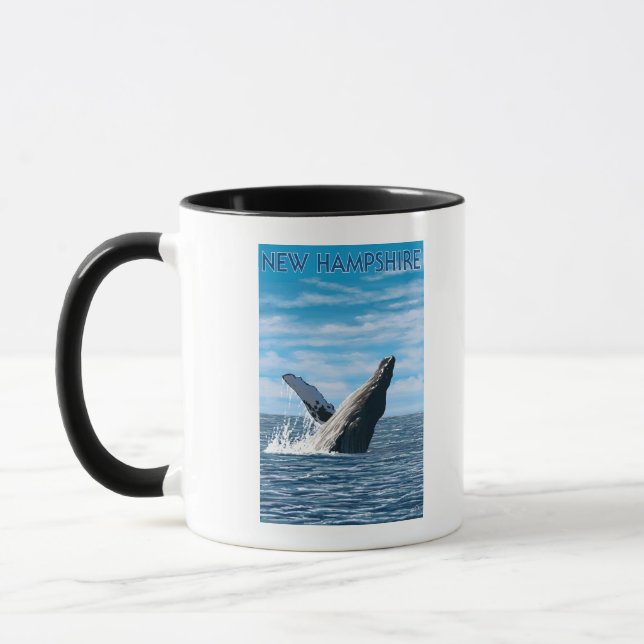 Mug Scène de baleines à bosse du New Hampshire (Gauche)