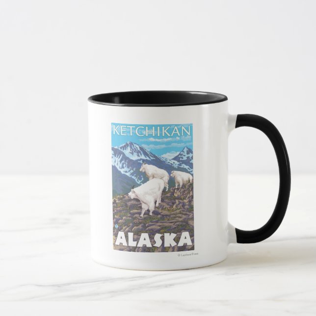 Mug Scène de chèvres de montagne - Ketchikan, Alaska (Droite)