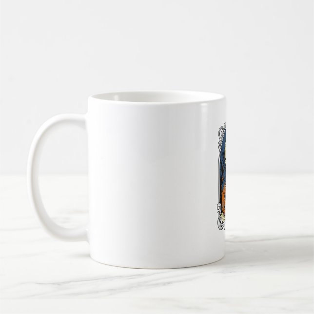 Mug Scène de citrouille hantée Art vectoriel Halloween (Gauche)