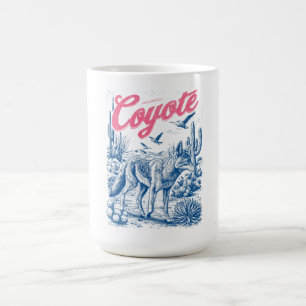 Mug Scène de désert de coyote faunique vintage Art de